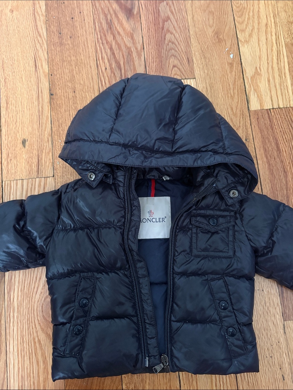 Moncler Kids Navy Hooded Puffer Jacket